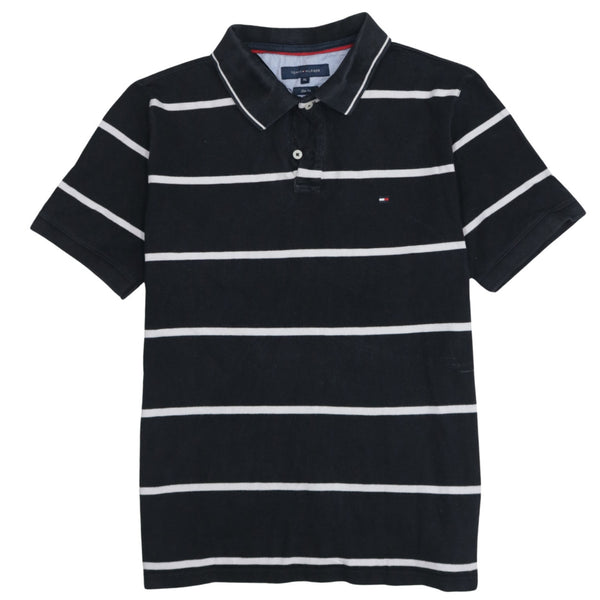 Tommy Hilfiger 90's Short Sleeves Quarter Button Polo Shirt XLarge Black