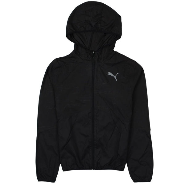 Puma 90's Hooded Lightweight Windbreaker XSmall (missing sizing label) Black