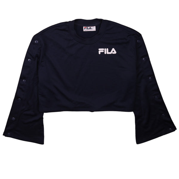 Fila 90's Crop Crew Neck Sweatshirt Large Navy Blue