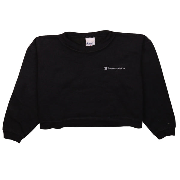 Champion 90's Crop Crew Neck Sweatshirt Small Black