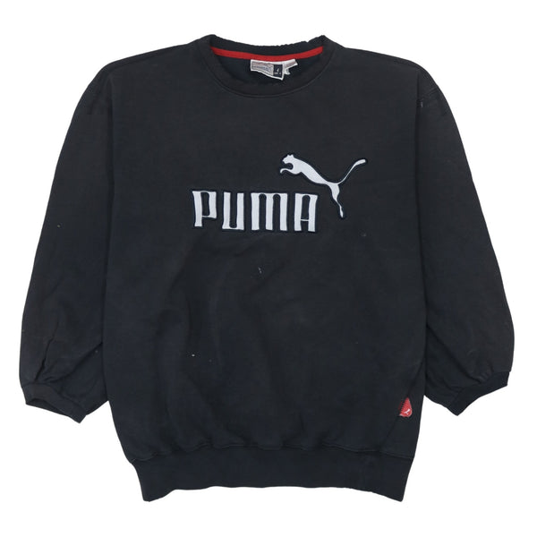 Puma 90's Spellout Crew Neck Sweatshirt Large Black