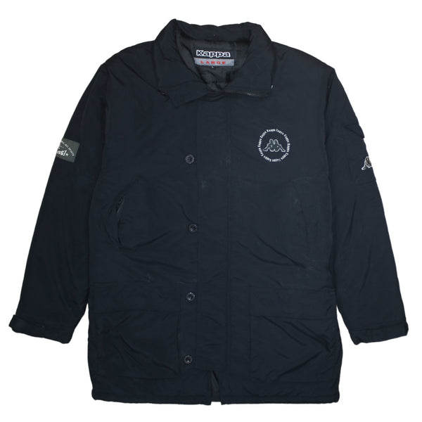 Kappa 90's Lightweight Full Zip Up Windbreaker Large Black