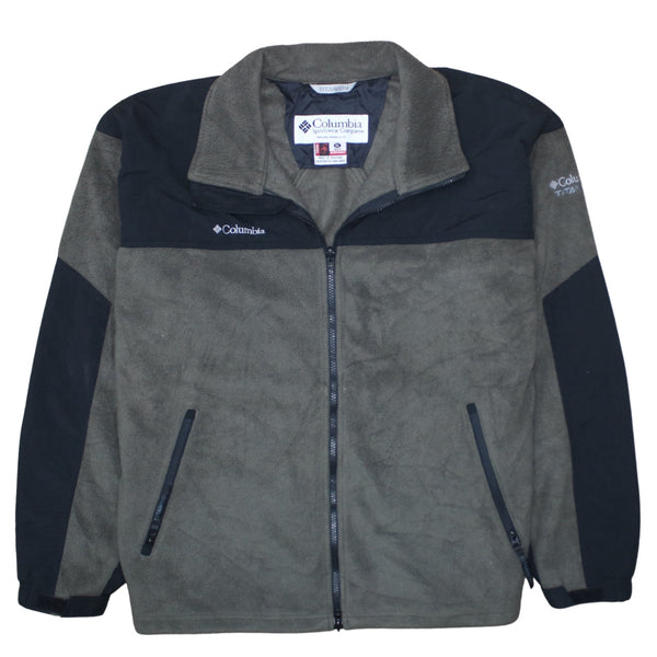 Columbia 90's Hiking Warm Full Zip Up Fleece Jumper XLarge Black