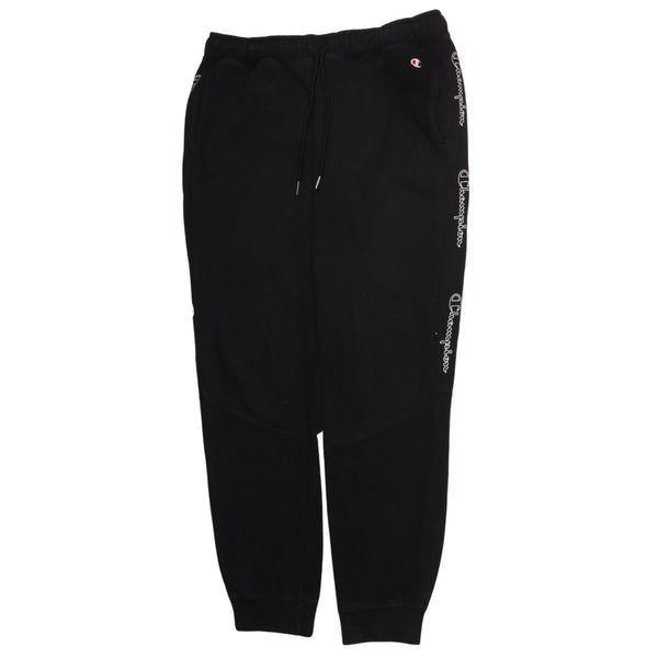 Champion 90's Elasticated Waistband Drawstrings Joggers / Sweatpants Large Black