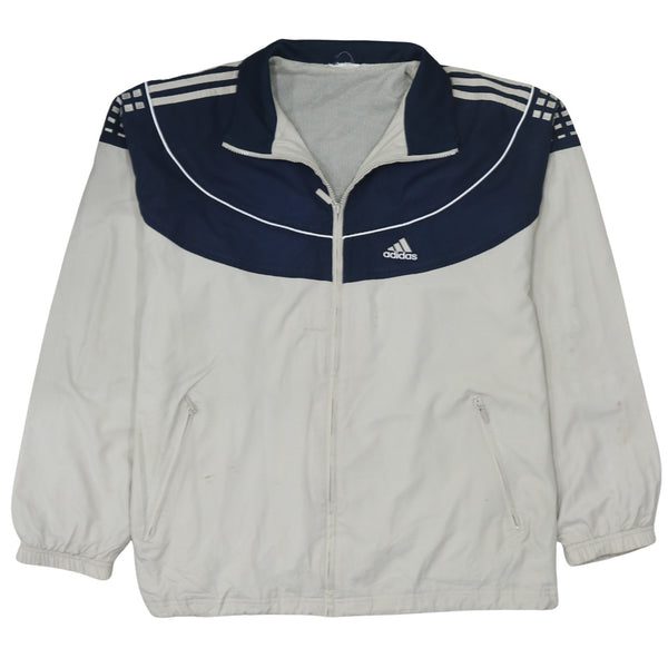 Adidas 90's Lightweight Full Zip Up Windbreaker Large  Beige Cream