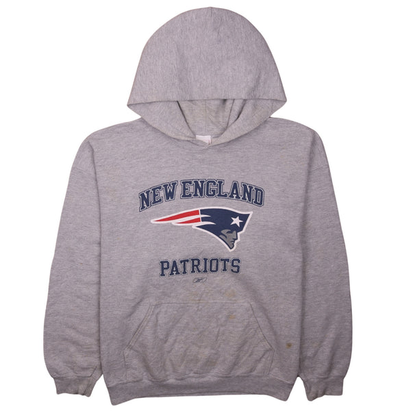 NFL 90's New Englands Patriots Pullover Hoodie Large Grey