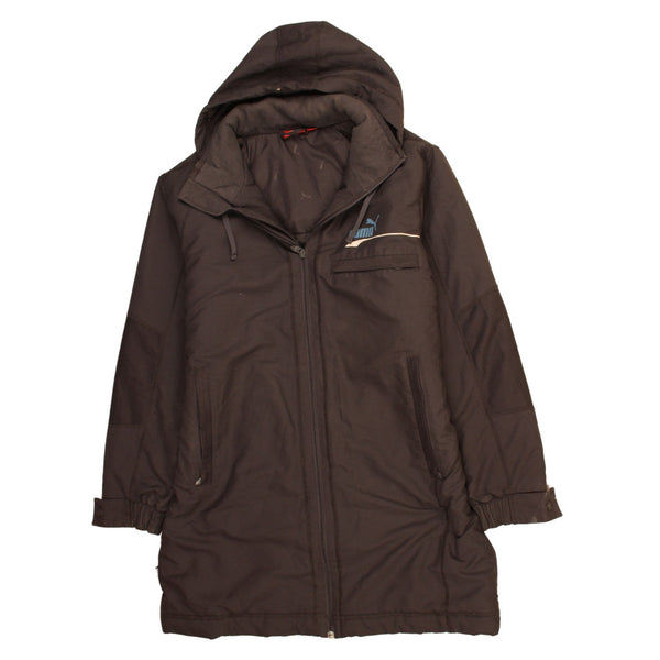 Puma 90's Vintage Hooded Grey Windbreaker Jacket Men's Small Zip Up