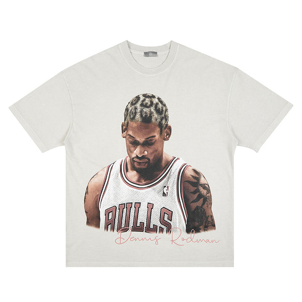 Cream Rodman Bulls Tshirt