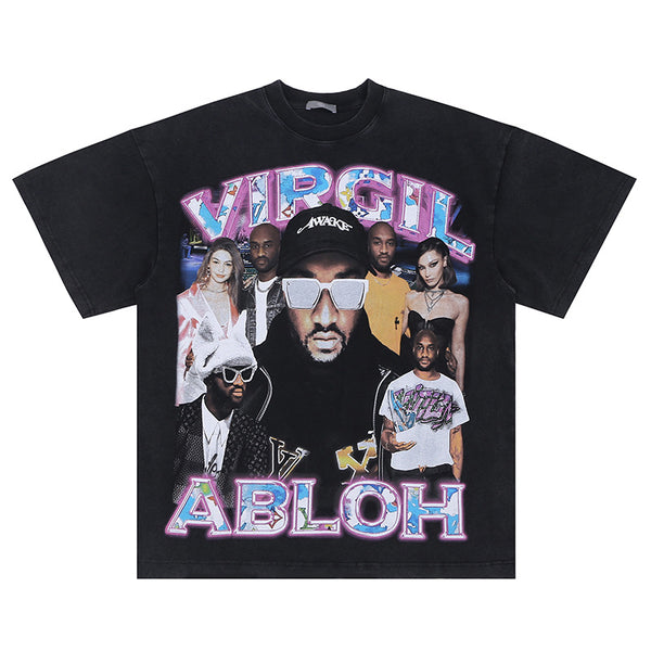 Black Virgil Abloh Heavyweight Tshirt