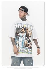 White Messi Heavyweight Tshirt