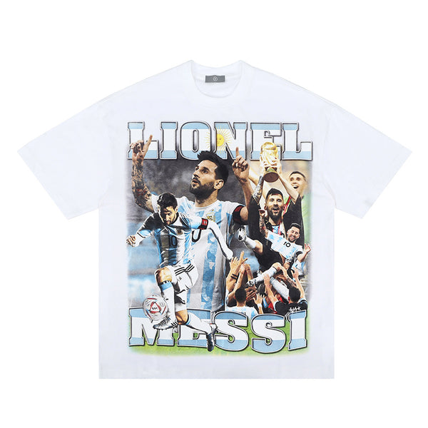 White Messi Heavyweight Tshirt