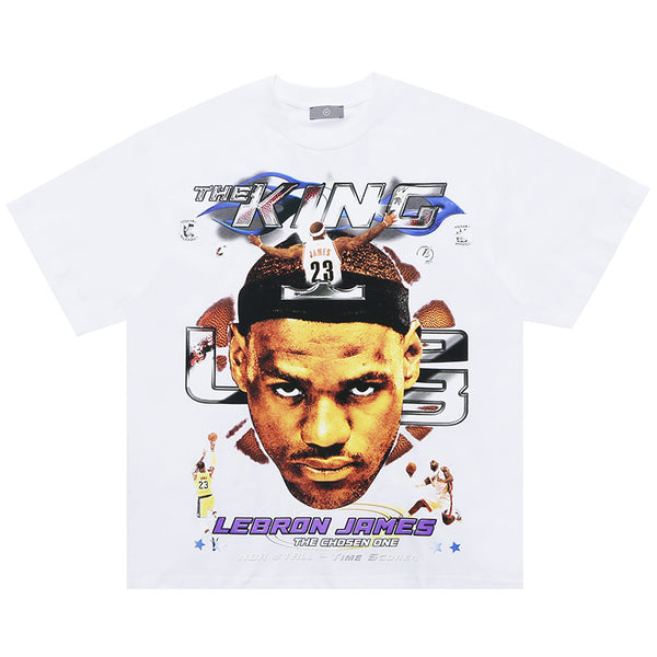 White LeBron James Heavyweight Tshirt