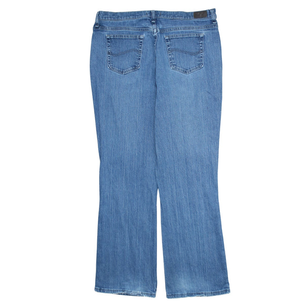 Lee Blue Denim Jeans Women's Size 18 Mid Rise Straight Leg Classic Five Pocket