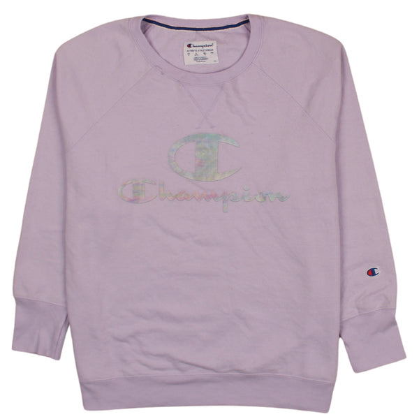 Champion 90's Spellout Crew Neck Sweatshirt XLarge Purple