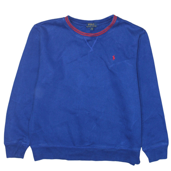 Polo Ralph Lauren 90's Lightweight Crew Neck Sweatshirt Large Blue