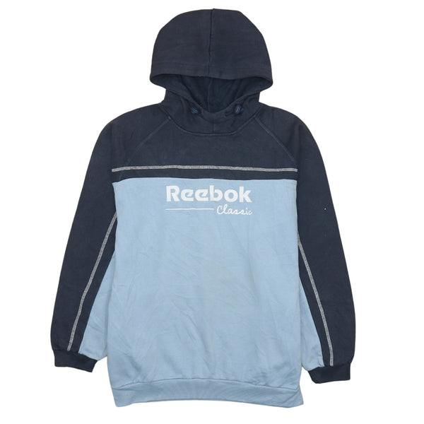 Reebok 90's Blue Spellout Pullover Hoodie Women XLarge Cotton Vintage