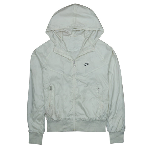 Nike 90's Beige Cream Swoosh Full Zip Up Windbreaker Small