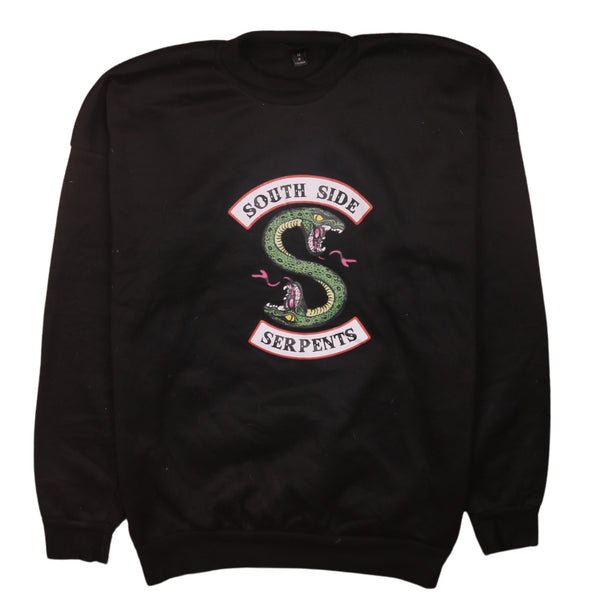 90's Serpents Black Turtle Neck Sweatshirt Active Vintage Medium