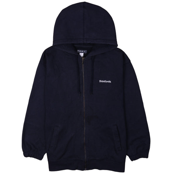 Reebok 90's Pullover Full Zip Up Hoodie XLarge (missing sizing label) Navy Blue