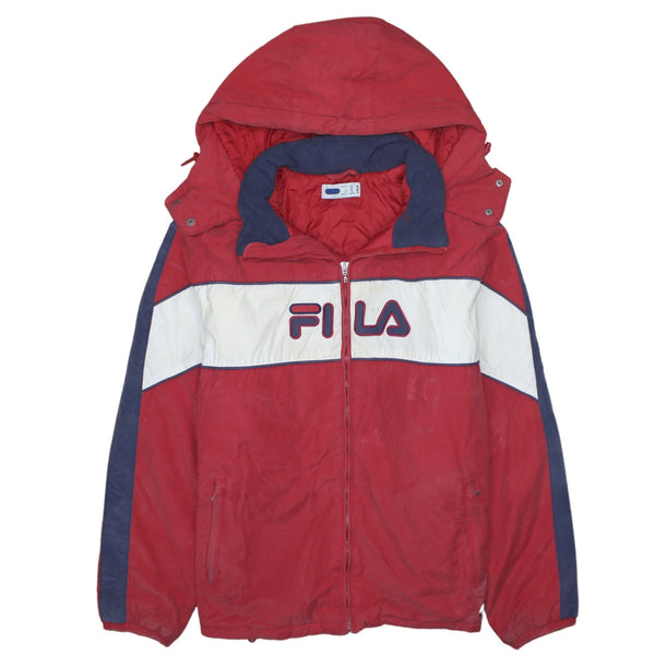 Fila 90's Spellout Full Zip Up Windbreaker Medium Red
