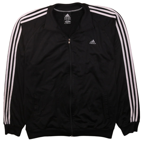 Adidas 90's Striped Sleeves Full Zip Up Sweatshirt XXLarge (2XL) Black