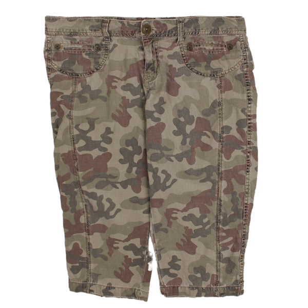 Nobo 90's Camo Straight Leg Trousers / Pants 34 Khaki Green