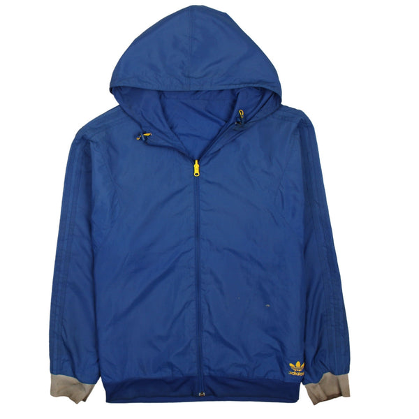 Adidas 90's Blue Hooded Full Zip Windbreaker XL (Missing Label) Vintage