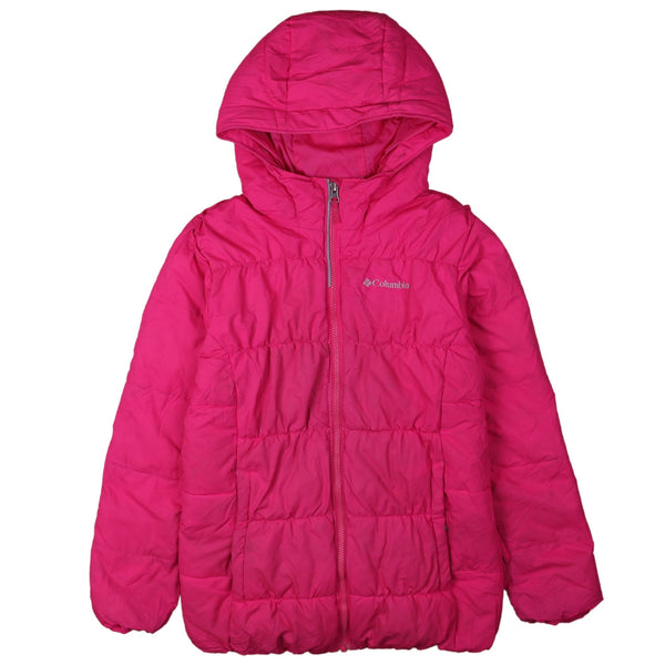 Columbia 90's Hooded Full Zip Up Puffer Jacket Large Pink