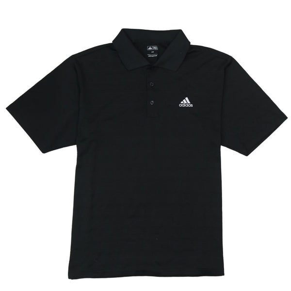 Adidas 90's Short Sleeves Quarter Button Polo Shirt Large Black