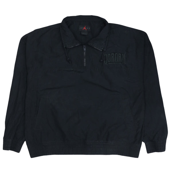 Jordan 90's Lightweight Quarter Zip Windbreaker Large Black