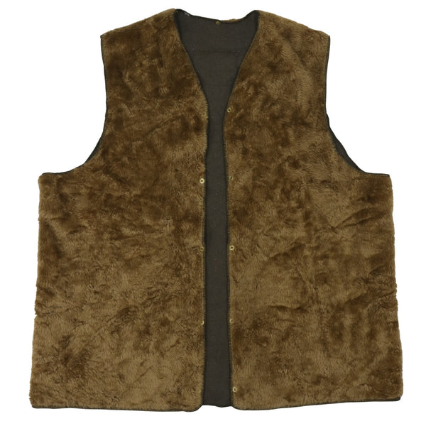 Barbour Brown Fleece Gilet Men's XLarge Snap Front Pile Lining Country Vest