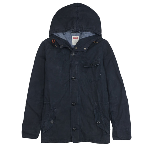 Levi's 90's Hooded Button Up Windbreaker Medium Black