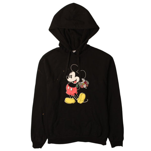 Disney 90's Mickey Mouse Pullover Hoodie Large Black