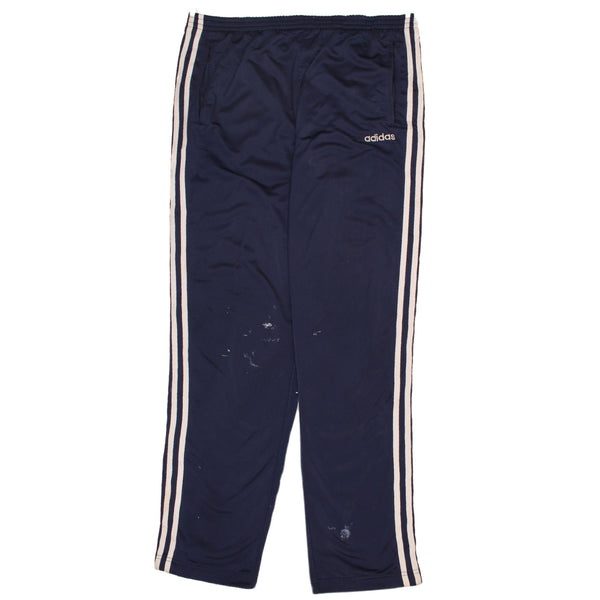 Adidas 90's Elasticated Waistband Drawstrings Track Trouser Joggers / Sweatpants Large Blue