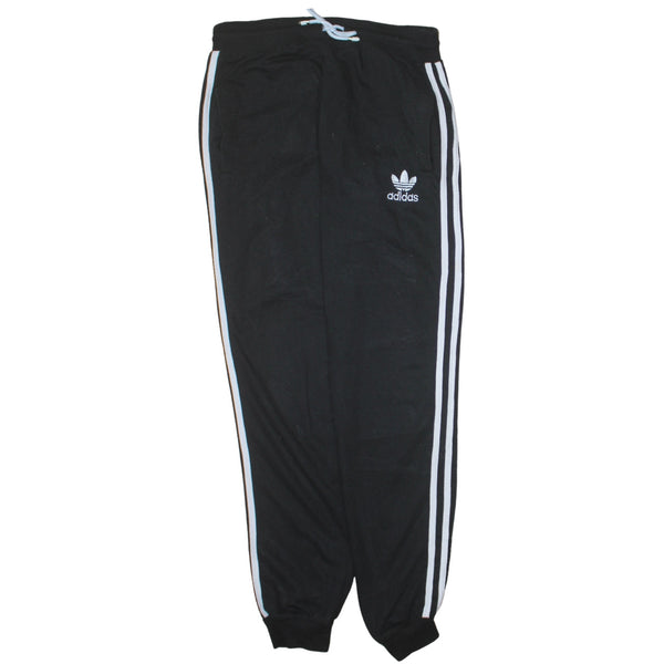 Adidas Black Joggers Men’s 30 Trefoil Embroidered Logo Three Stripe Cuffed Sweatpants