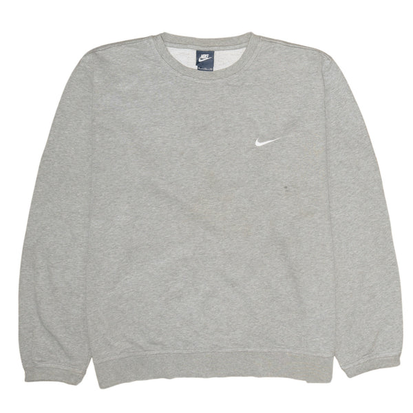 Nike 90's Grey Swoosh Crew Neck Sweatshirt Men's XLarge