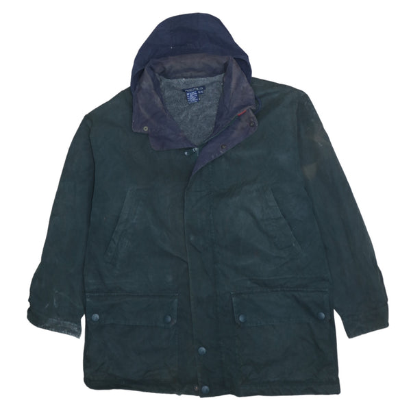 Nautica Vintage 90's Green Hooded XL Windbreaker