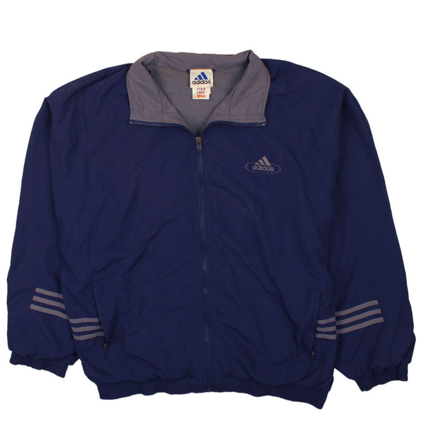 Adidas 90's Lightweight Full Zip Up Windbreaker Large Navy Blue