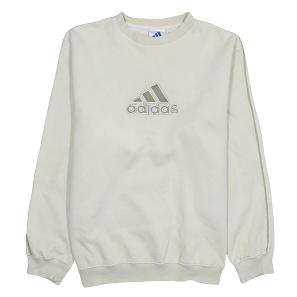 Adidas 90's Spellout Crew Neck Sweatshirt Large  Beige Cream
