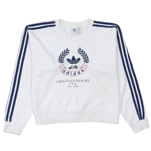 Adidas 90's Spellout Crew Neck Sweatshirt Large  White