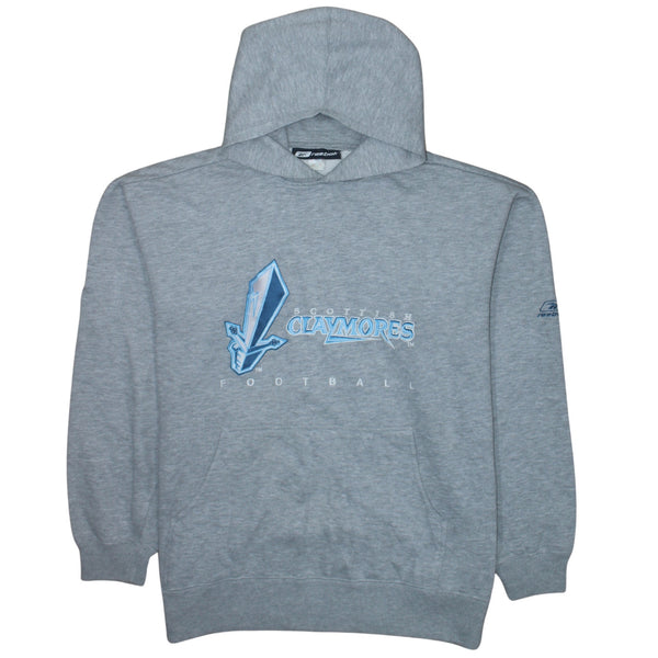 Reebok Grey Hoodie Men's Medium Scottish Claymores NFL Printed Logo Pullover Sweatshirt