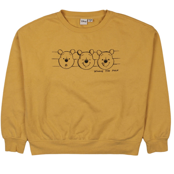 Disney 90's Pooh Bear Crew Neck Sweatshirt Medium Yellow