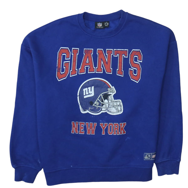 NFL Royal Blue Sweatshirt Men's Medium New York Giants Helmet Printed Logo Pullover Top