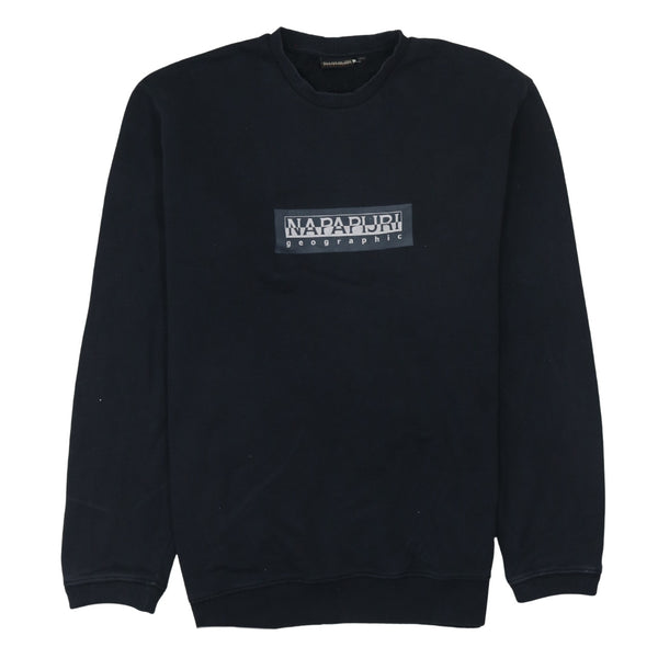 Napapijri 90's Spellout Crew Neck Sweatshirt Large  Black