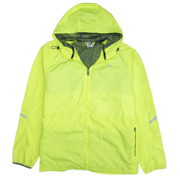 Vintage 90s Russell Yellow Hooded Windbreaker Men's Medium