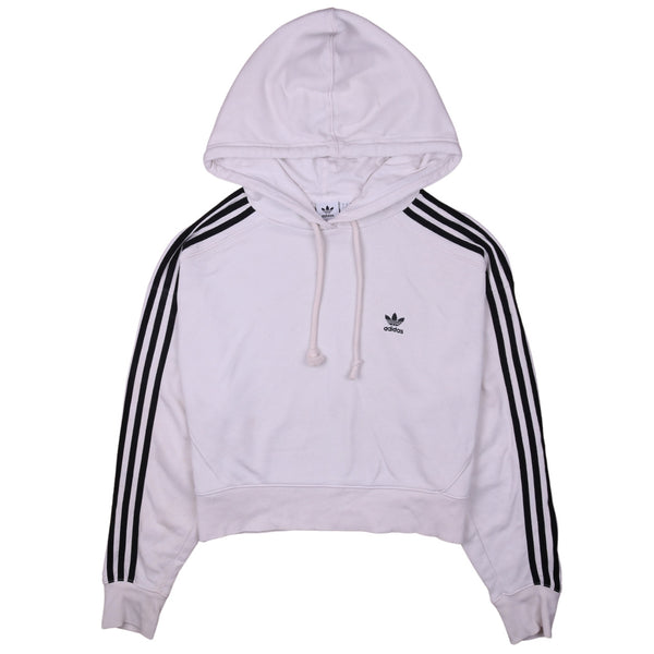 Adidas 90's Crop Top Pullover Hoodie XSmall White