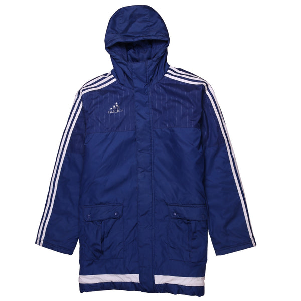 Adidas 90's Hooded Full Zip Up Windbreaker Medium Blue