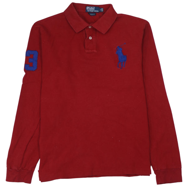 Polo by Ralph Lauren 90's Long Sleeve Quarter Button Sweatshirt Large Red