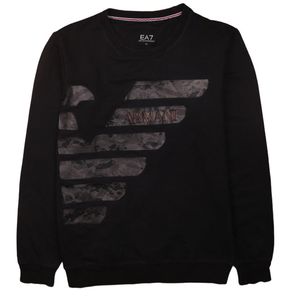 Emporio Armani 90's Heavyweight Crew Neck Sweatshirt XLarge Black