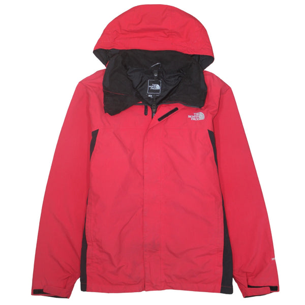 The North Face Red Hooded Jacket Men's Large Embroidered Logo Zip Pockets Windbreaker Outerwear